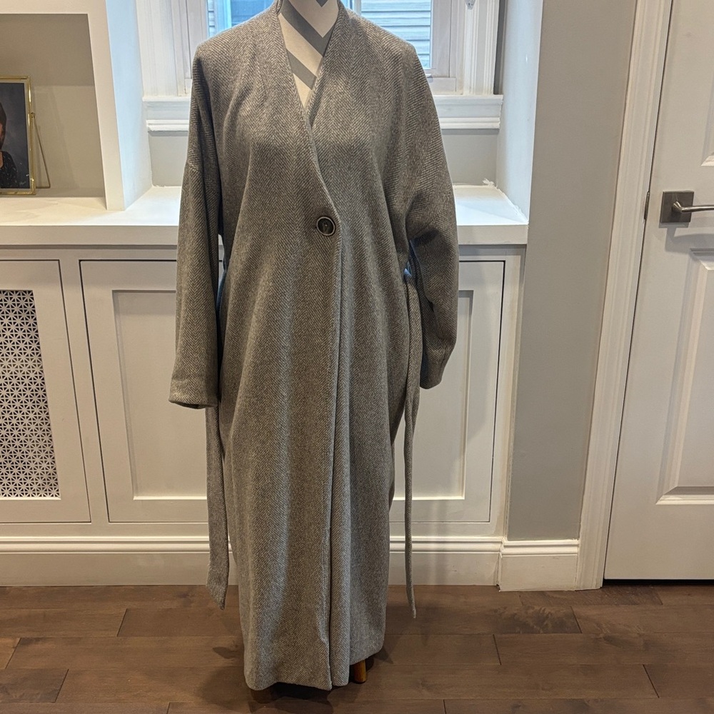 Cashmere Blend Herringbone Women's Trench Coat